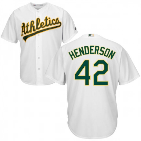 Men's Majestic Oakland Athletics #42 Dave Henderson Replica White Home Cool Base MLB Jersey