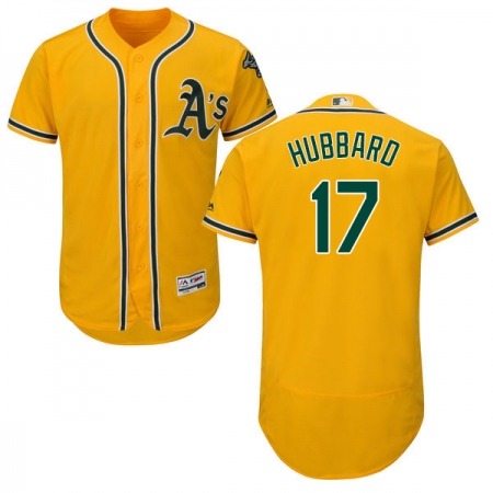Men's Majestic Oakland Athletics #17 Glenn Hubbard Gold Alternate Flex Base Authentic Collection MLB Jersey