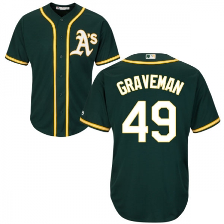 Youth Majestic Oakland Athletics #49 Kendall Graveman Authentic Green Alternate 1 Cool Base MLB Jersey