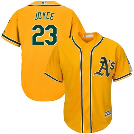 Men's Majestic Oakland Athletics #23 Matt Joyce Replica Gold Alternate 2 Cool Base MLB Jersey