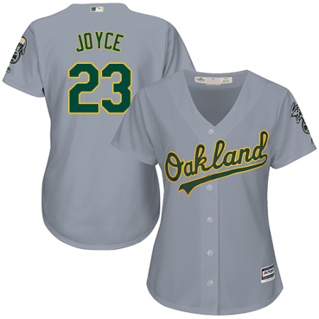 Women's Majestic Oakland Athletics #23 Matt Joyce Replica Grey Road Cool Base MLB Jersey