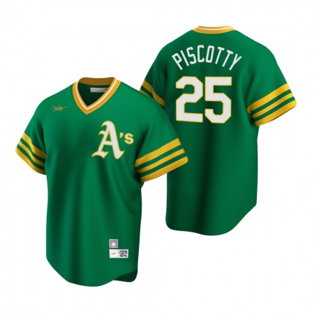 Men's Nike Oakland Athletics #25 Stephen Piscotty Kelly Green Cooperstown Collection Road Stitched Baseball Jersey